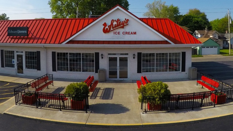 The exterior of a Whitney's Ice Cream shop