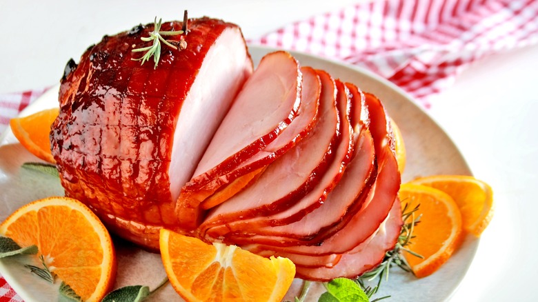 Honey glazed ham