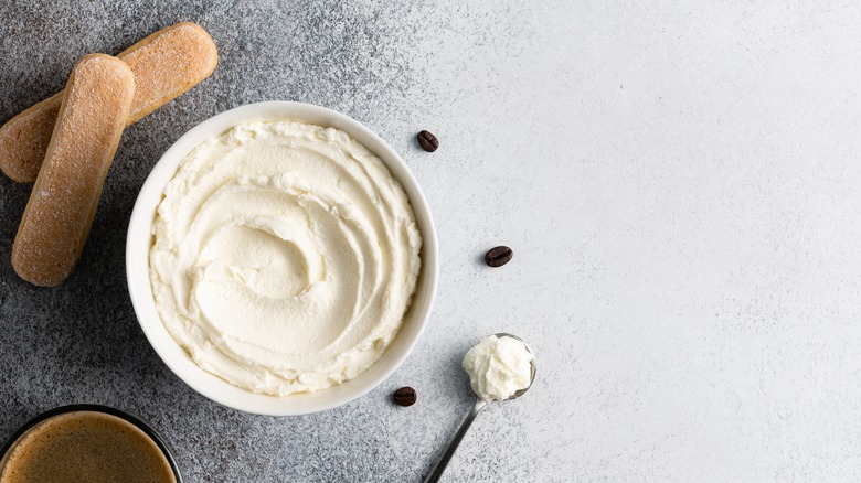 mascarpone cheese in bowl