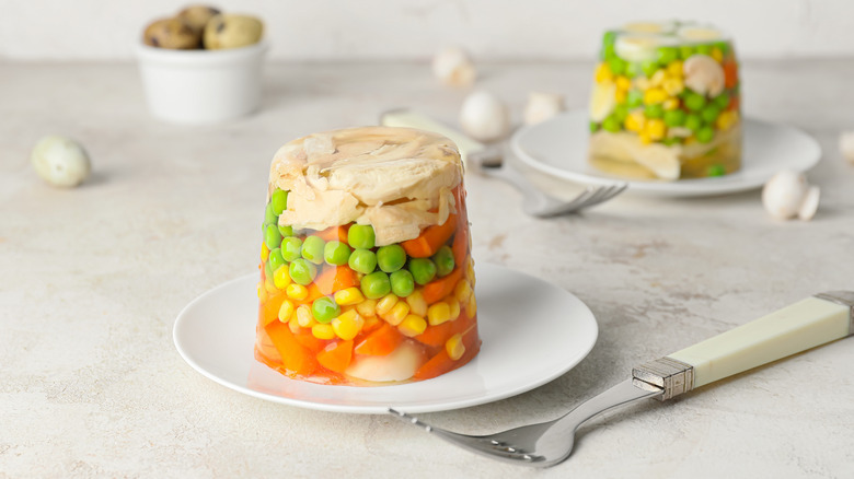 Gelatin salad on plate