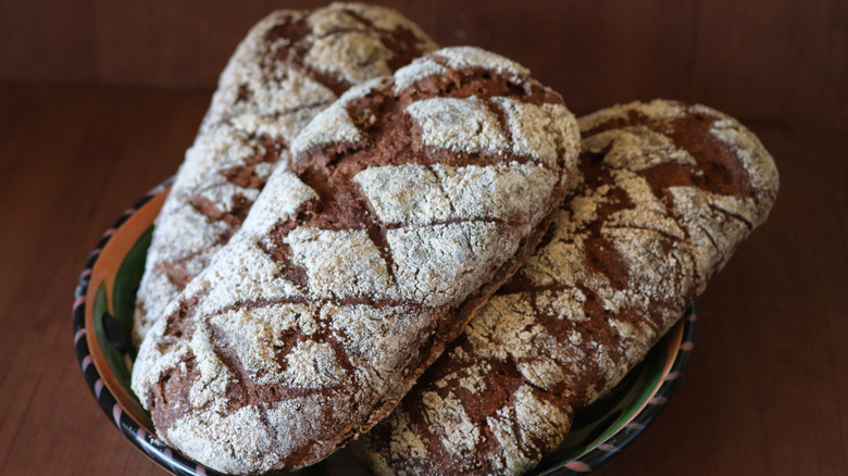 Three loaves of rye bread