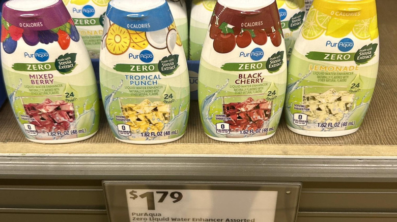PurAqua Liquid Water Enhancers sit on a shelf