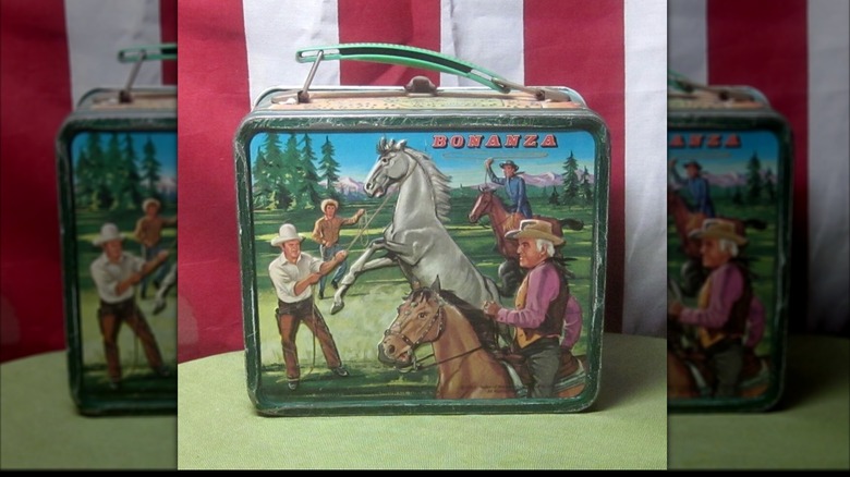 Metal lunch box featuring scene from Bonanza