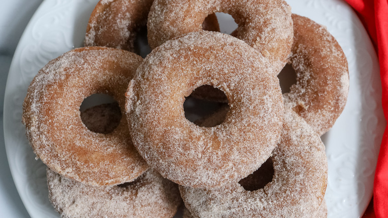 baked sugar-dusted apple cider donuts 