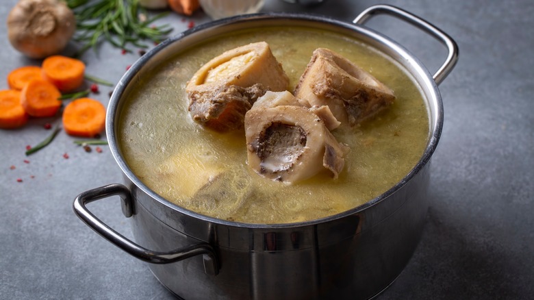 A pot of bone broth