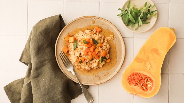 Creamy squash risotto