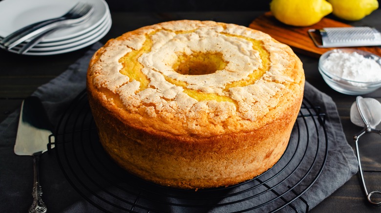 bundt cake on wire rack