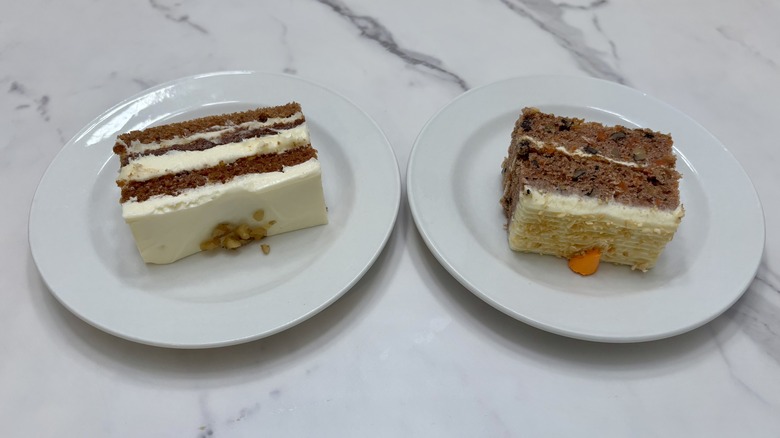 Slices of two slices of cake