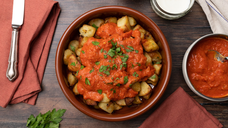patatas bravas in bowl