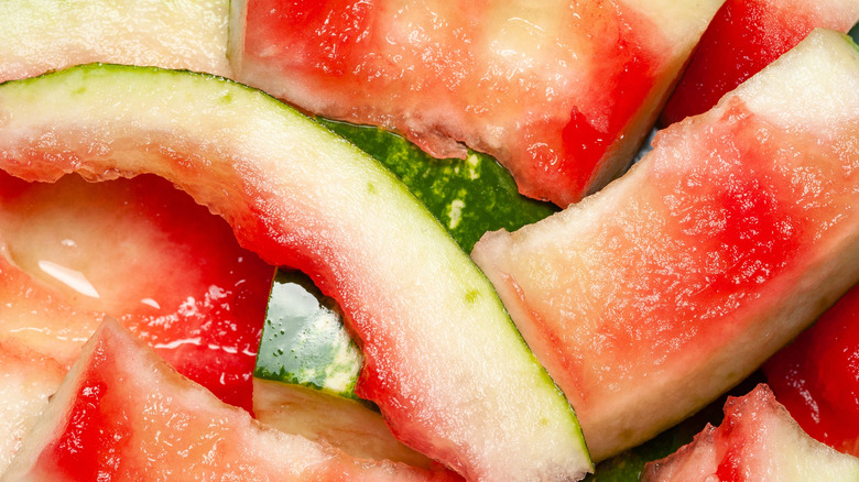 Pile of watermelon rinds