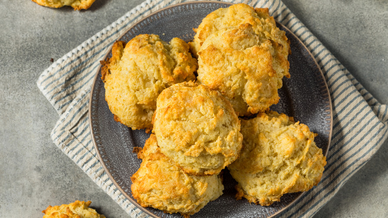 A handful of biscuits on plate
