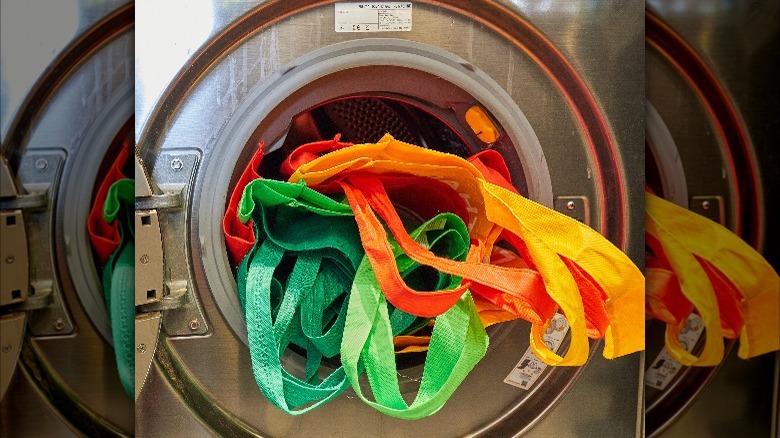 reusable totes in washing machine