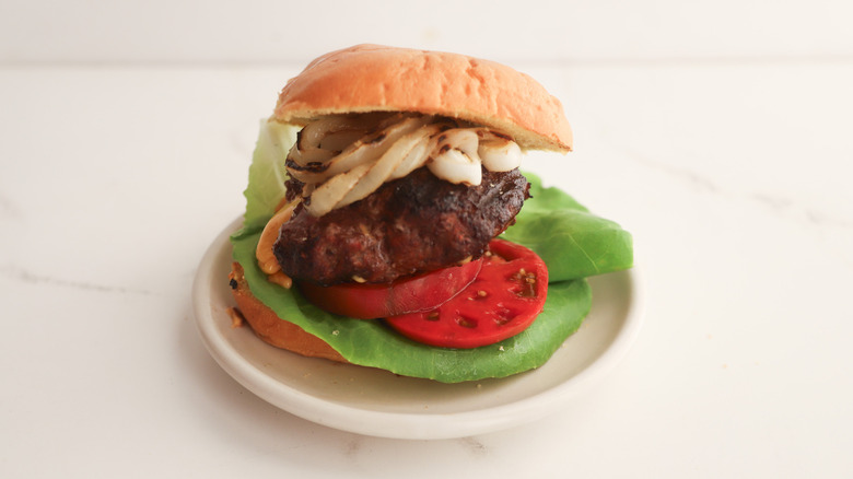 Finished Juicy Lucy burger