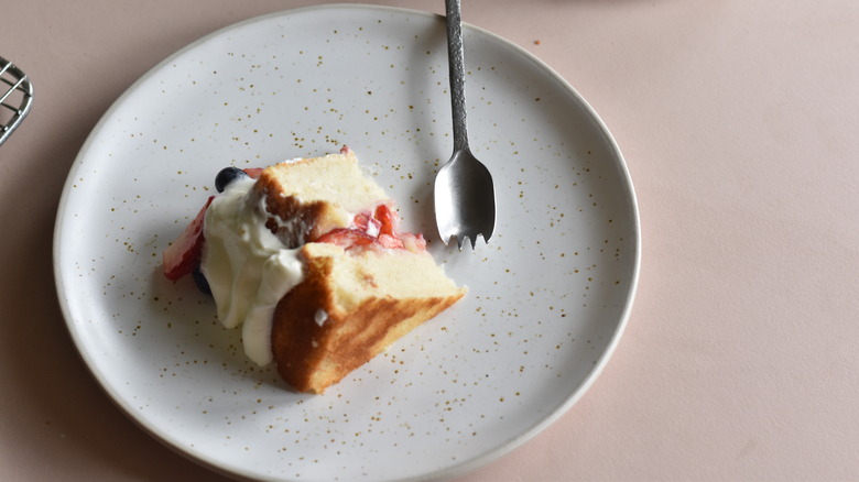 strawberry vanilla cake on plate