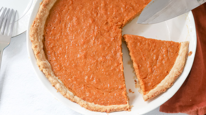 sliced sweet potato pie