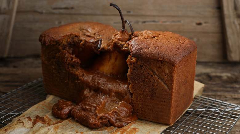 underbaked oozing pear cake