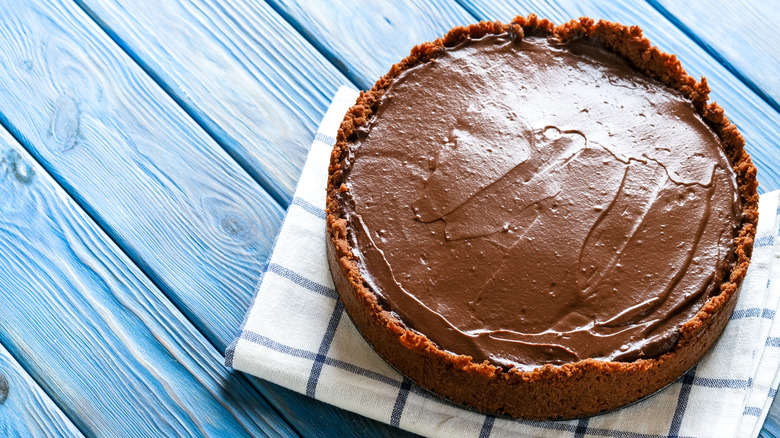 Mississippi mud pie on a table