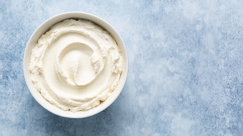 whipped ricotta in a bowl