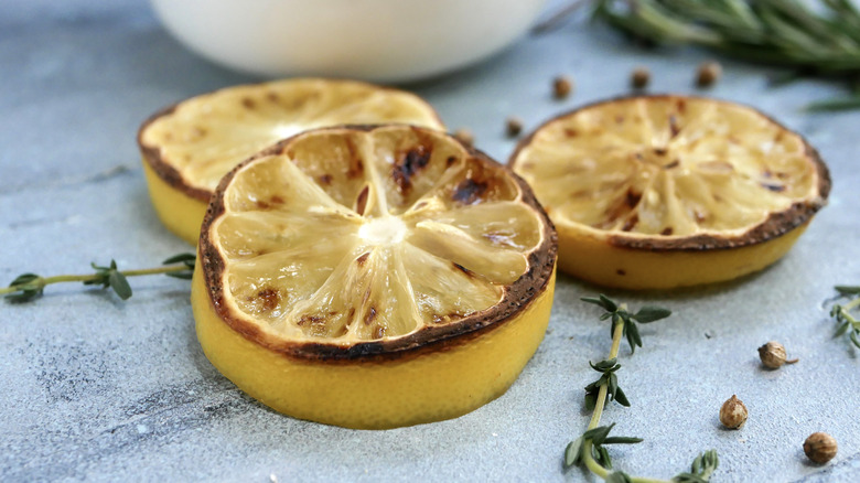 Roasted charred caramelized lemons 