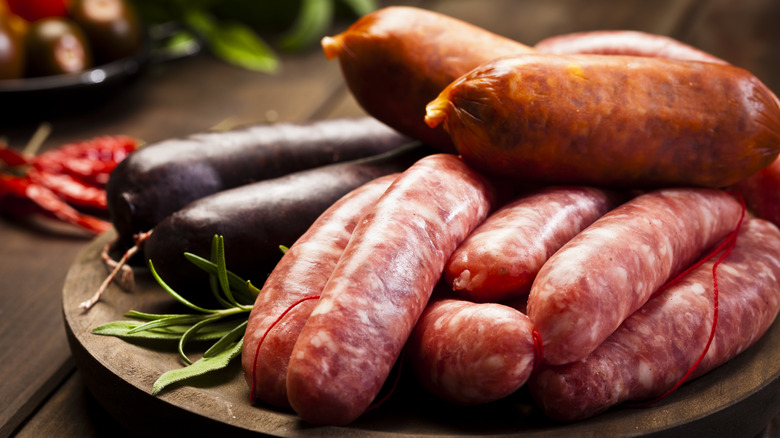 plate of sausages