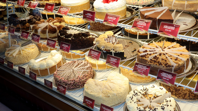 Variety of cheesecakes at Cheesecake Factory