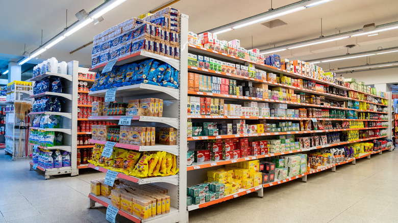 product aisle at the grocery store
