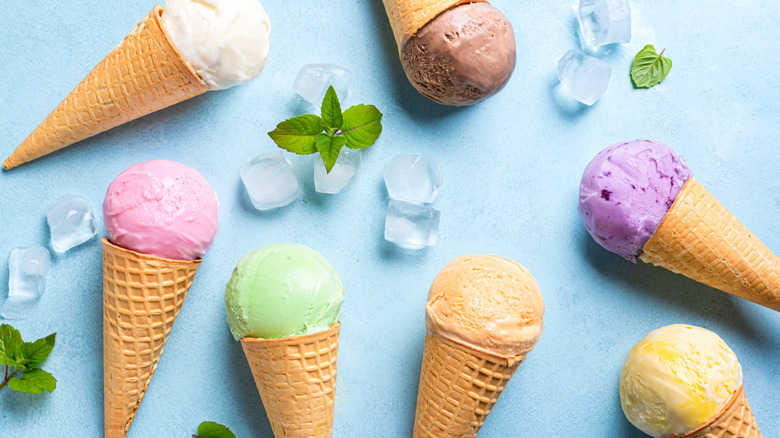 assorted ice cream cones