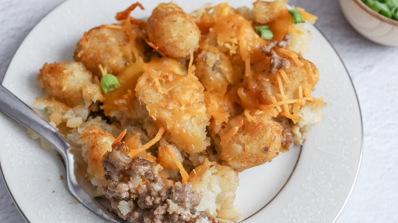 tater tot casserole on plate