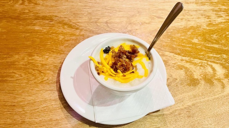 Cup of Texas Roadhouse's Loaded Potato Soup