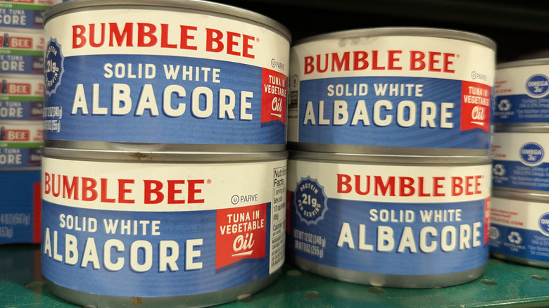 Bumble Bee albacore tuna cans.