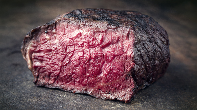 Very rare steak